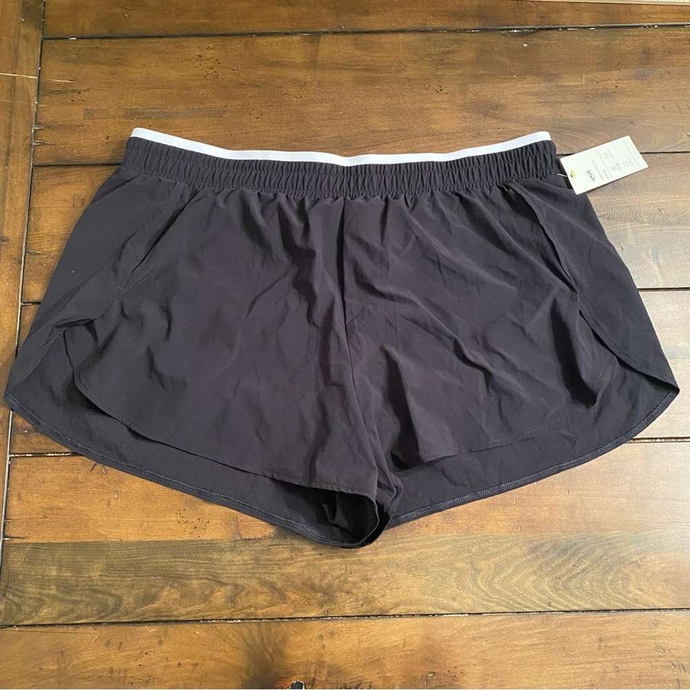 All In Motion Black XXL Women's Athletic Lined Running Shorts, Stretch waist